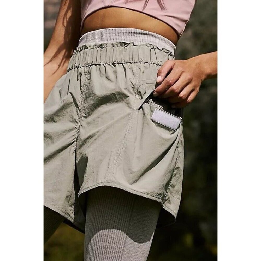 NWT Free People FP Movement In The Wild Shorts Grey Olive Women’s Size XS